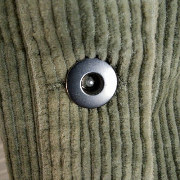 Zara Sage Corduroy Oversized Shacket - Size Small, Cotton, Raw Hem, Boho Style - Picture 7 of 10